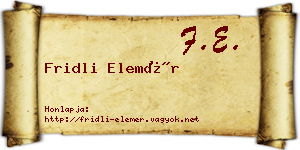 Fridli Elemér névjegykártya