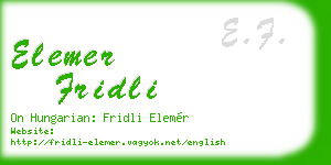 elemer fridli business card